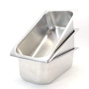 Vtg Vollrath 2034-2 Steam Table Pan SS Restaurant Culinary Food Prep 1/3 USA 3pc